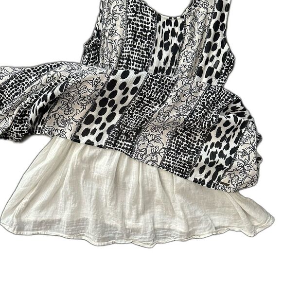 Billabong Sleeveless Dress Cotton Black White Block Pattern Women’s Size Small - Picture 2 of 7